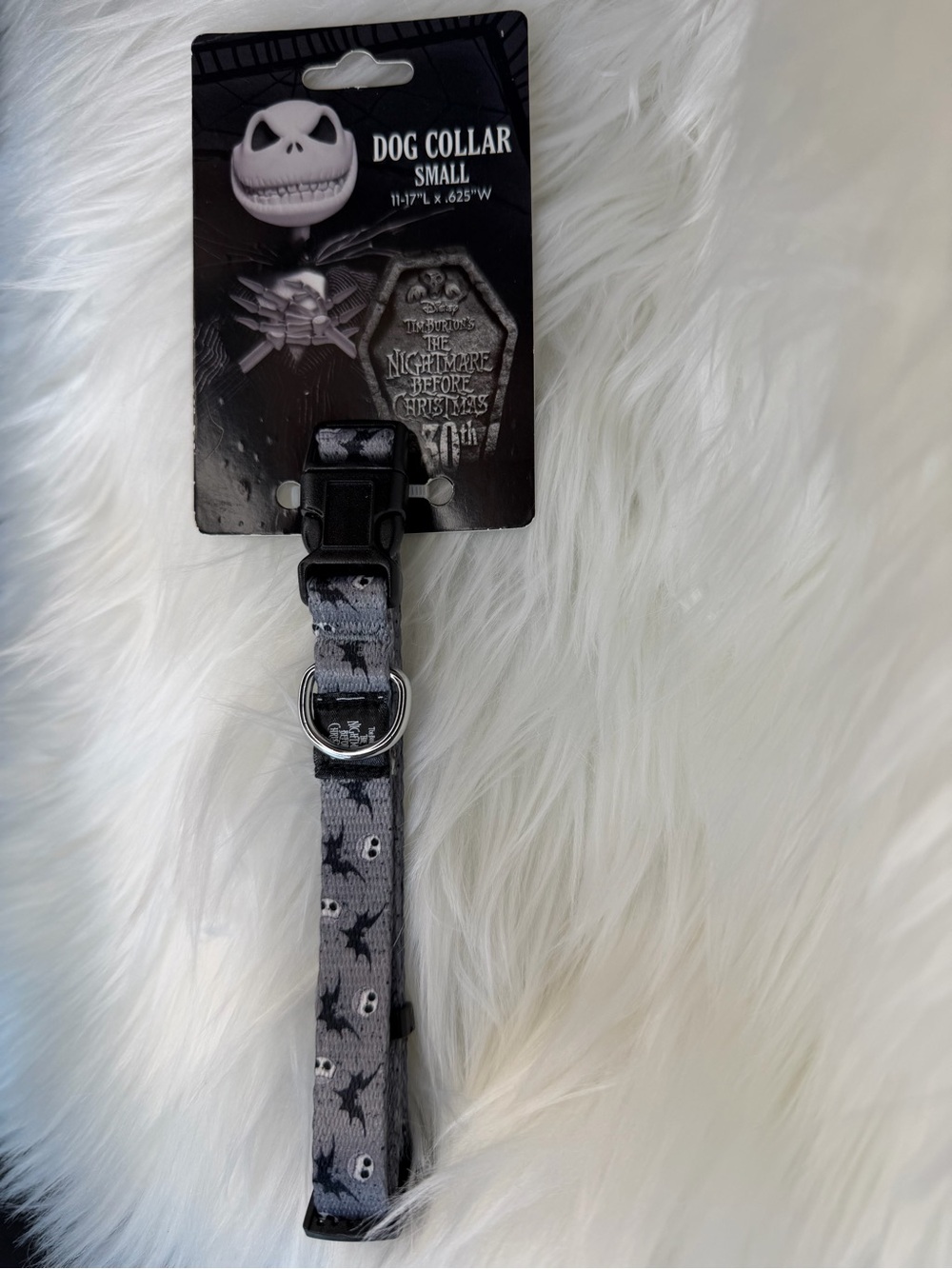 Disney The Nightmare Before Christmas Black and Gray Small Dog Collar - Small